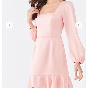Flounce satin mini dress